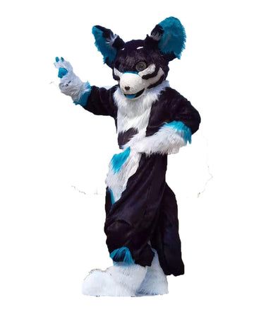 Blue Fox Cat Hair Digitigrade Fursuit Costumes Suit Furries Anime Teen & Adult Costume - FURSUIT by FurryMascot - CAT FURSUIT, Digitigrade Fursuit